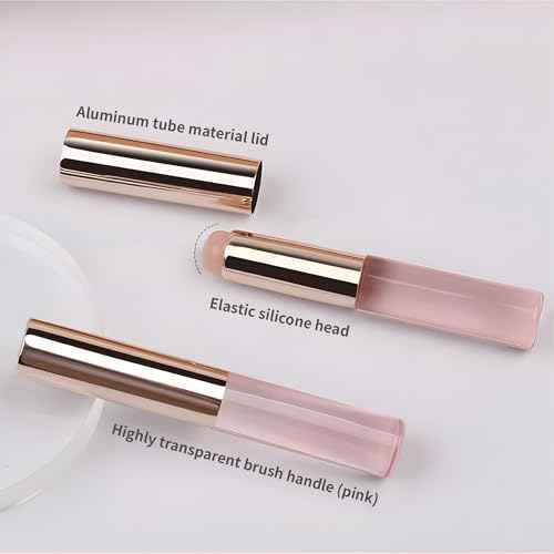 2pcs Silicone Lip Brush, Suitable for Even Application of Lipstick Lip Balm Lip Gloss, Soft Silicone Material, Hygienic, Convenient and Easy to Clean, Enhances Lip Care (Prink)