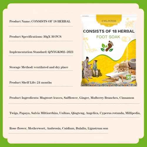 Ginger Chinese Herbal Foot Soak Set ? 30 Detox Bags for Dry Feet,Cracked Feet and Lymphatic DrainageøÜÊÅ?øÐ