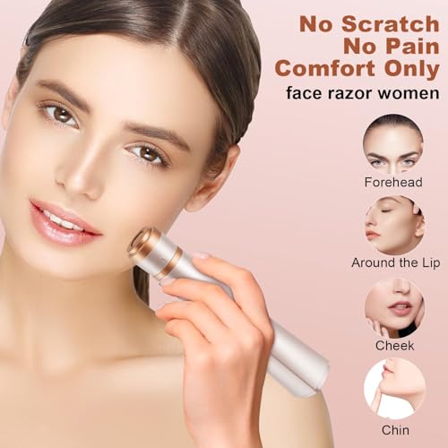 3 in 1 Women Face Shaver, Electric Eyebrow Trimmer Women Facial Hair Remover Waterproof Rechargeable Electric Shaver Razors for Face Nose Eyebrow Beard Mustache Arm Leg Armpit