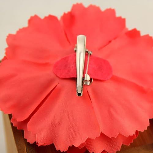 Women's 4Pcs Bohemia Peony Flowers Hairpin Hair Clip Flower Brooch for Travel Party Festivals PF-22 (Fuchsia)