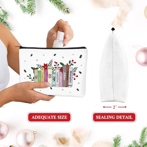 Christmas Makeup Bag for Women Girls, Singer Merch Gifts, Christmas Cosmetic Bags for TS Fans, White Elephant Gifts for Mom Wife Sister Friends, Cute Holiday Travel Purse Zipper Pouch Bag