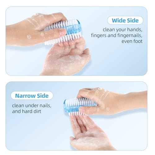 5 Pack Nail Brush for Cleaning Fingernails - Two Sided Hand Fingernail Scrub Brush Set, Soft Stiff Bristles Scrubber Nails Toes Cleaning Brush