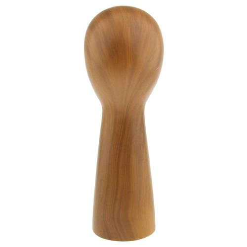 Abstract GFRP imitation Wooden Mannequin Manikin Head Model Hair Wigs Hat Display Holder Stand Rack Block Shop Home Decor Sculpture(L)