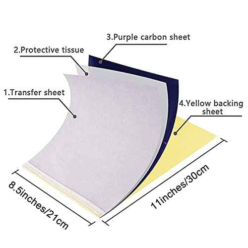 Tattoo Practice Skin Transfer Kit - 30 Pcs with 20 DIY Tattoo Paper and 10 Blank Practice Skin