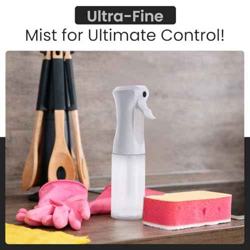 VIGOR PATH Continuous Spray Bottle for Hair ? Fine Mist Mister for Hairstyling, Cleaning, Plants, Pets, Barbers, Salons, and Essential Oil Applications (200ml/6.7 oz) Clear