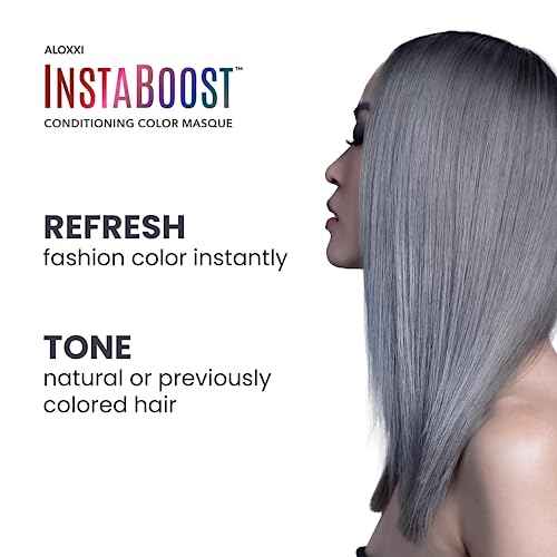 ALOXXI InstaBoost Conditioning Color Mask in Silver Fox, Deposits Silver Color and Deeply Conditions Hair, 6.8 Fl Oz