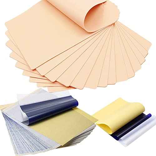 Tattoo Practice Skin Transfer Kit - 30 Pcs with 20 DIY Tattoo Paper and 10 Blank Practice Skin