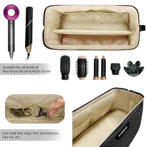 Shark Flex Style Case,Hair Tools Travel Organizer, Holds FlexFusion Attachments, Blow Dryer, Curling Iron, Styling Tools (Black)