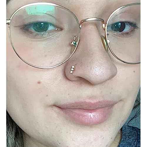 QWALIT 2pack Nose Ring Piercing Kit - Gold Nose Piercing Gun Kit