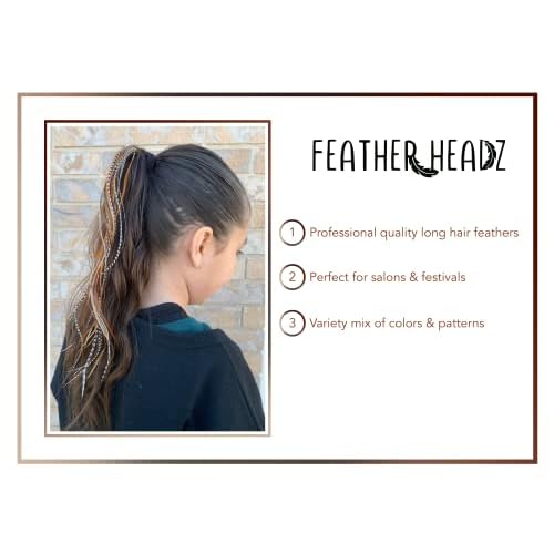 50 Natural Color Hair Extensions ? 9¡±?14¡± Long ? DIY Rooster Kit with 50 Micro-Link Beads ? 100% Real Feathers ? Eye-Catching Boho Style