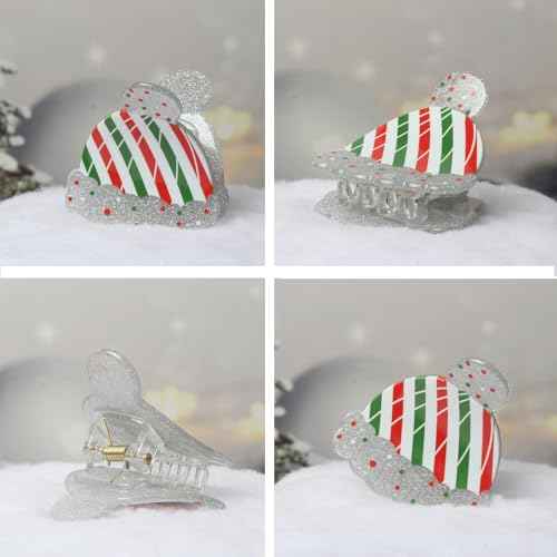Christmas Hair Claw Clips for Girls Red Green Hair Clips Cute Snowman Hair Clip Christmas Hair Accessories for Women Pack of 4
