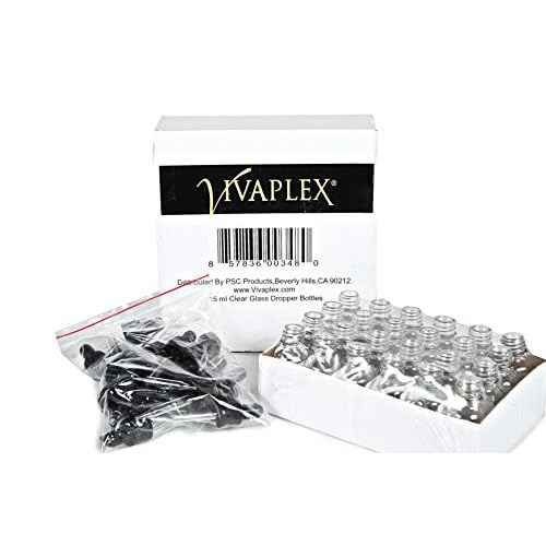 Vivaplex, 24, Clear, 15 ml (1/2 oz) Glass Bottles, with Glass Eye Droppers