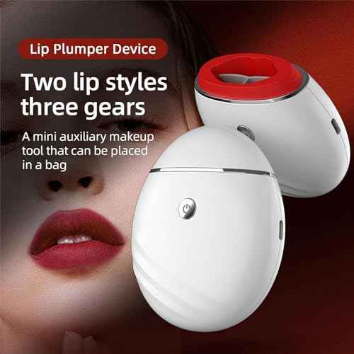 Electric Lip Vacuum Plumper,Lip Plumper Device,Lip Enhancer Plumper Tool,Automatic Lip Enhancer Fuller Device,Bigger Lip Suction Plumper Tool,3 Gears Lip Augmentation Beauty Device (White)