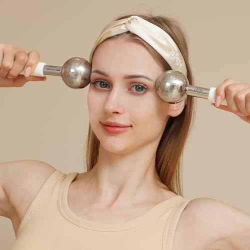 pfefe Ice Globes for Face & Eyes, Unbreakable Stainless Steel Cryo Sticks for Beauty Routines, Facials Cold Roller Cooling Globes for Puffiness, Wrinkles, Dark Circles, Headaches