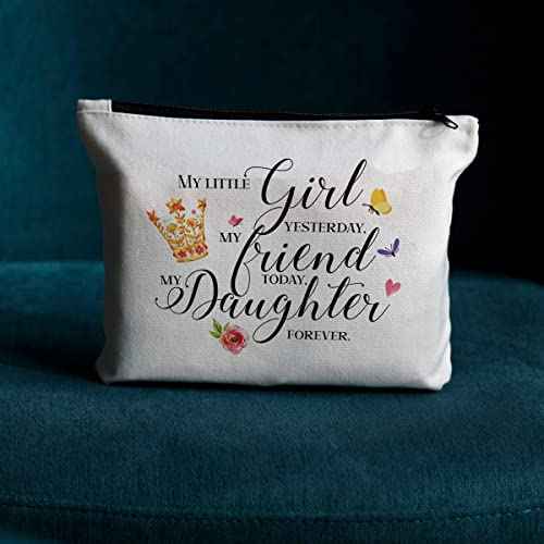 Daughter Gifts, Daughter Gift from Mom on Wedding Day Gifts for Bride Adult Daughter Gifts from Mom Birthday Gifts for Daughter Gifts From Dad- My Little Girl Yesterday Stepdaughter Gifts Makeup Bag
