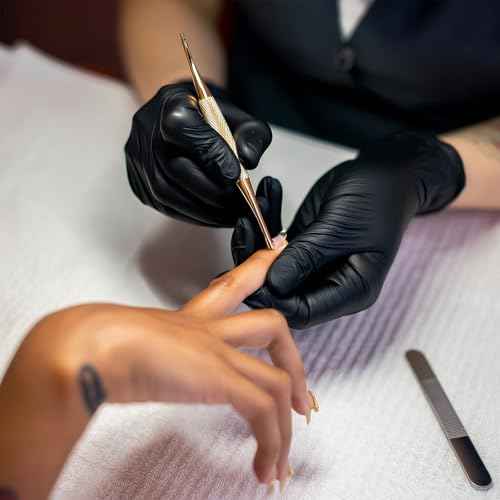 5Pairs Hair Dye Gloves Black Rubber Glove Reusable Cleaning Gloves Non-slip Bouncy Professional Hair Coloring Accessories for Salon Hairs Dyeing(Medium)