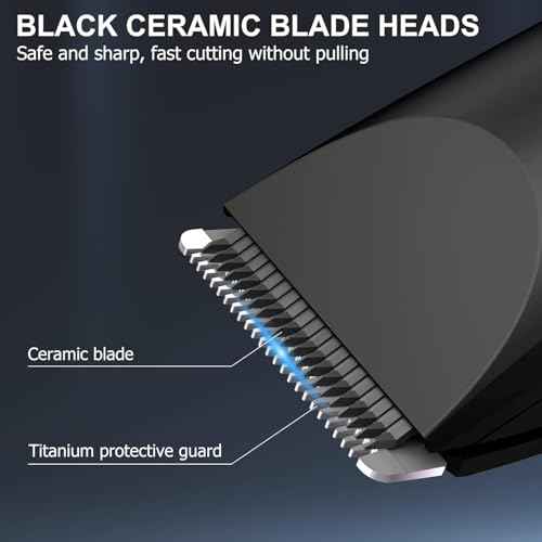 OLOV Electric Body Hair Trimmer - Groin Trimmer for Men - Bikini Trimmer Women - Wet/Dry Shaver Groomer, Replaceable Ceramic Blade Heads, USB Recharge Dock, Waterproof Hygiene Razor,Black