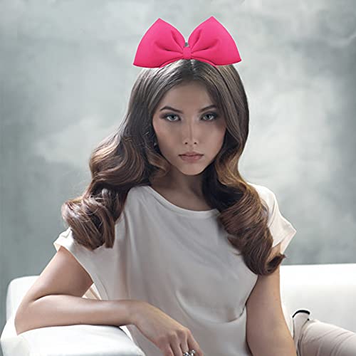 YAXAMING Bowknot Headband, Big Bow Hairband for Women - Halloween, Christmas Party Decoration, Cosplay Costume, Handmade Headdress Headpiece Hair Accessories with Rose