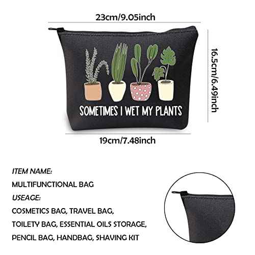 WCGXKO Plant Lover Gift Sometimes I Wet My Plants Funny Gardening Gift Zipper Pouch Cosmetics Bag for Plant Mom (WET MY PLANTS black)