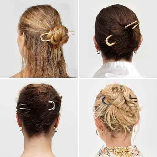 3 Pcs French Hair Pins for Women - French Twist Hair Pins for Buns, Metal Gold Hair Accessories