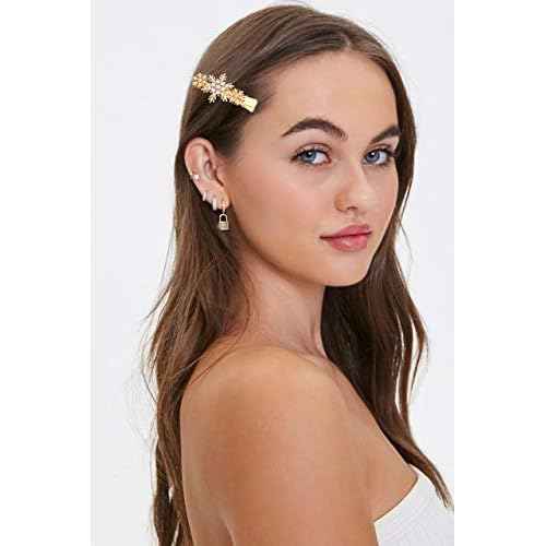 4pcs Christmas Hair Clips for Women Girls Xmas Present Bow Hair Pins Crystal Christmas Snowflake Hair Barrettes Holiday Jewelry Ornament New Year Gift