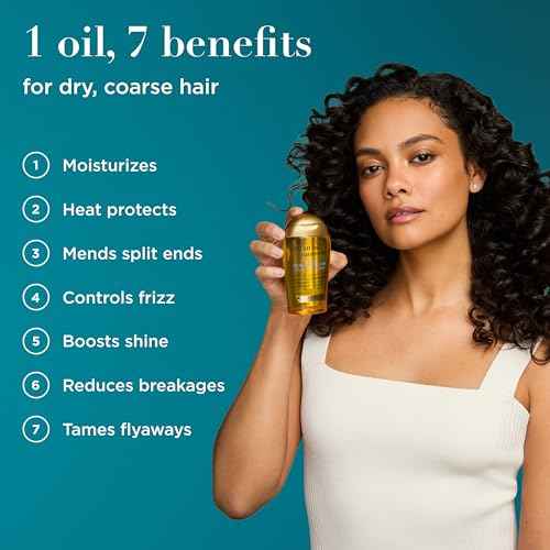 OGX Renewing + Argan Oil of Morocco Hair Oil, Extra Strength Penetrating Serum Treatment for Dry, Damaged, Frizzy, Curly & Coarse Hair, Cold-Pressed Argan Oil, Shine, 3.3 Fl Oz