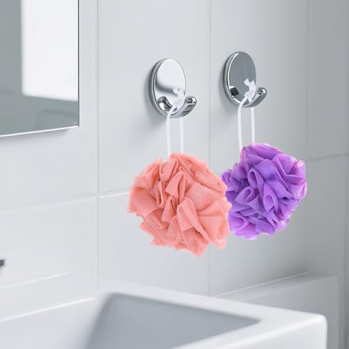 6 Pack Soap Bar Loofah, 2 in 1 Loofah Washcloth Combo, Bath Sponge with Drawstring, That Holds Bar Soap for Cleansing and Smooth Skin (6 Colors, 6.7 x 6.7 Inch)