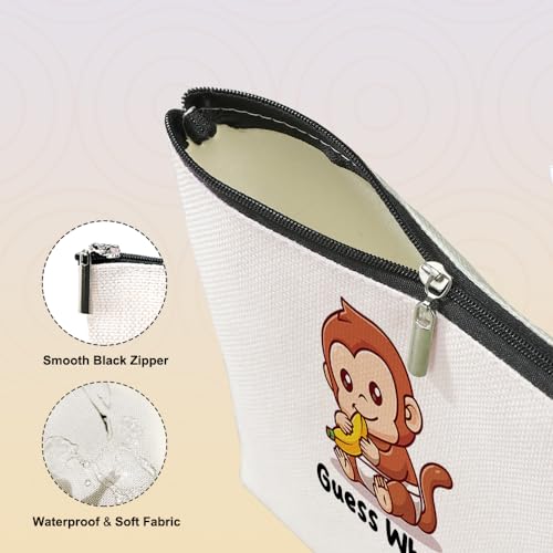 Funny Cute Makeup Bag Monkey Gifts for Girls Monkey Supplies Accessories Cosmetic Bag for Women Girls Daughter Animal Lovers Sister Best Friends Pet Coworker Graduation Mothers Day Christmas Birthday