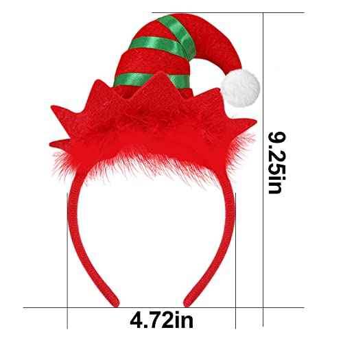 2Pack Christmas Elf Headbands Xmas Elf Hat Headwear Christmas Elf Hair Band for Holiday Party