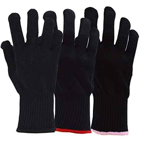 3 pcs Heat Resistant Gloves for Hair Styling, Hair Styling Professional Heat Resistant Gloves, Heat Gloves for Hair Styling Tools, Curling Iron and Curling Wand, Suitable for Left and Right Hands