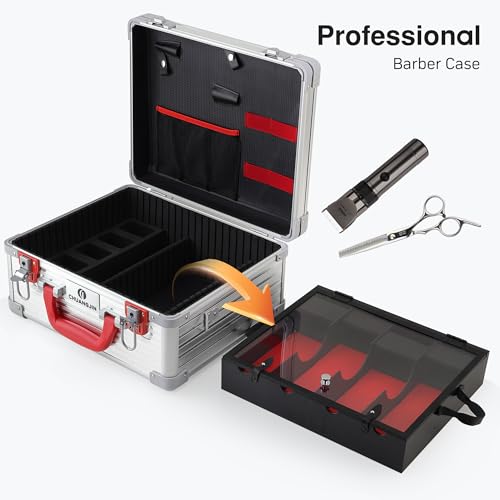 Large Barber Carrying Case, Hairdresser Tool Box Organizer Traveling Case, Portable Travel Barber Suitcase for Hair Stylist Pet Groomer Beauty Salon Makeup Artist