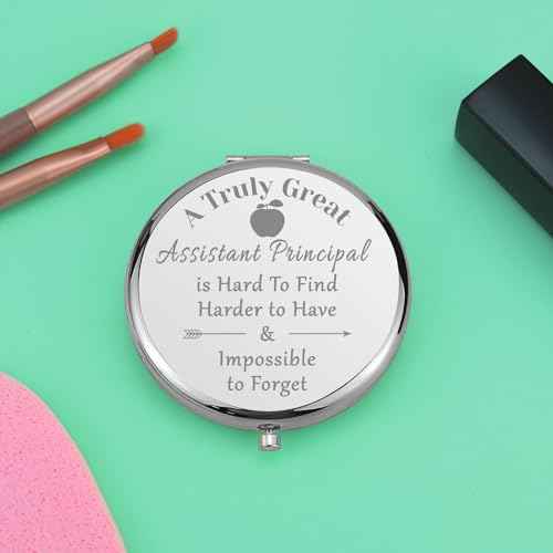 Assistant Principal Appreciation Gifts Portable Makeup Mirror Thank You Gift for Women Assistant Principal Retirement Gift Folding Makeup Mirror Christmas Thanksgiving Graduation Gift