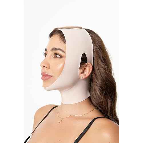Sonryse MAC32VE Post Surgery Chin Lift After Lipo Compression Chin Support Garment Post Surgical Facial Beige M