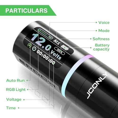Epoch R4 Cordless Tattoo Pen Machine - Smart LED Touch Screen, 360¡Æ Rotating Battery, 3 Stroke Lengths (3.5mm/4.2mm/5.0mm), 3 Modes for Lining/Shading, 1800mAh Long-Lasting Battery£¨5.0mm£©