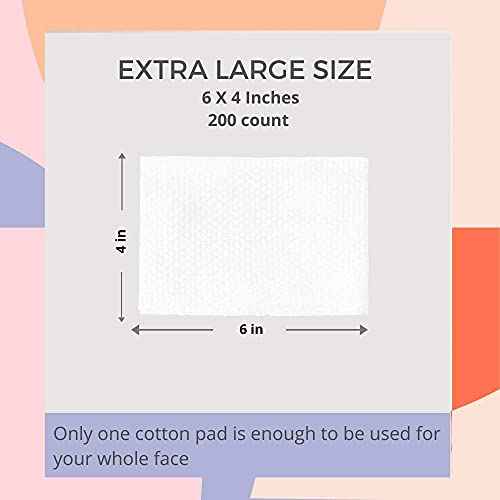 White Rabbit ? Naked Cotton Textured ? Unbleached Perforated Cotton Pads for Toner, Makeup Removal & Masks | Lint-Free, Exfoliating, Natural & Cruelty-Free | Korean Skin Care Product (200 Count)