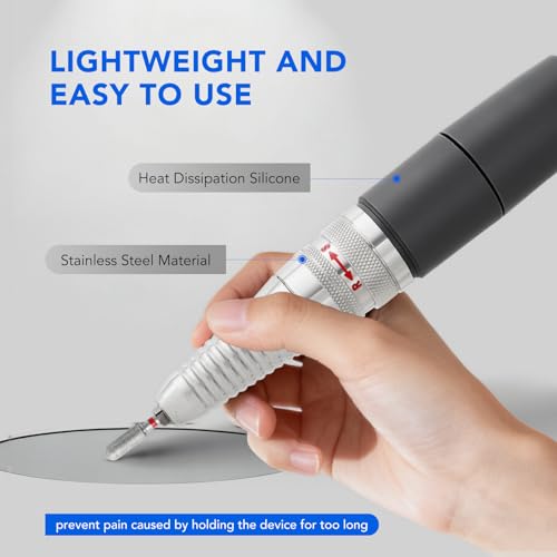 Nail Drill Handpiece for UP200 Machine, 35000RPM Professional Electric Nail File Machine Replacement 3 Pins for Manicure Art Tool, Low Noise and Smooth (Only Handpiece)