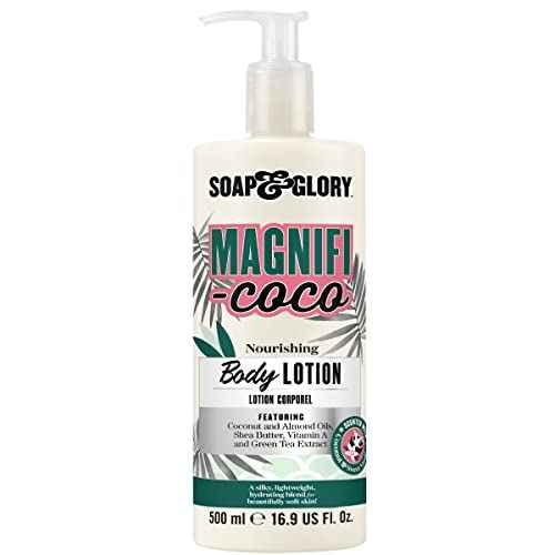 Soap & Glory Magnifi-Coco Body Lotion for Women - Coconut Scented Lotion for Dry Skin with Almond Oil, Shea Butter & Vitamin A - Vegan Body Moisturizer (16.9 fl oz)