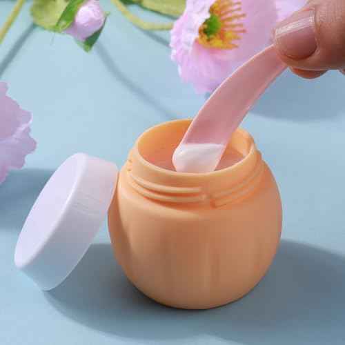 Travel Containers for Toiletries, GLAMFIELDS TSA Approved 1.7oz 50ml Travel Size Silicone Cream Jars BPA Free, Leak-proof Travel Essentials with Lid for Cosmetic Face Hand Body Cream Macaron (4 Pack)