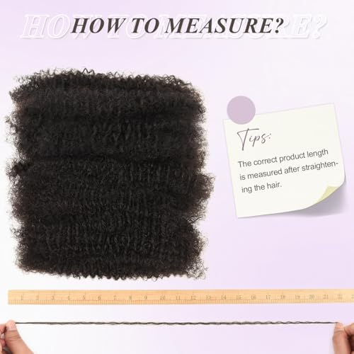 Afro Kinkys Bulk Human Hair Kinky-Curly 100% Real Human Hair for Twist, Braiding, Dreadlocks & Sister Locs, Natural Soft Pre Fluffed, Can Be Dyed Bleached (#1B Natural Black, 22 Inch)