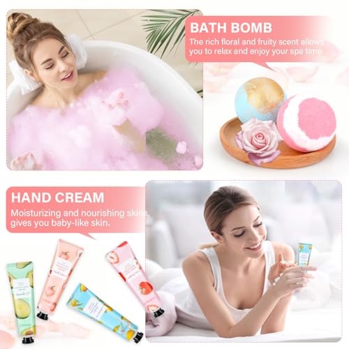 Gifts for Women, Bath Sets for Women Gift, Teacher Appreciation Gifts, Nurse Gifts, Bath Bombs and Hand Lotion Set, Bridesmaid Birthday Gifts, Self Care Gifts for Corworkers
