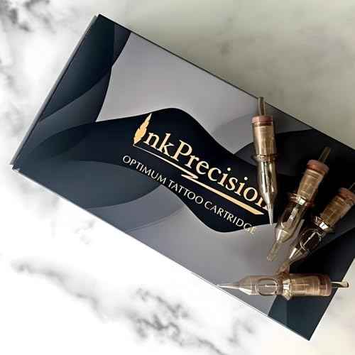 Optimum Tattoo Cartridge - Inkprecision 1RL Round Liner Needles for Permanent Makeup & Tattooing, 0.25mm Long Taper, Disposable Needle Cartridges for Rotary Pen Tattoo Gun Supplies, 20 Cnts (0801RL)