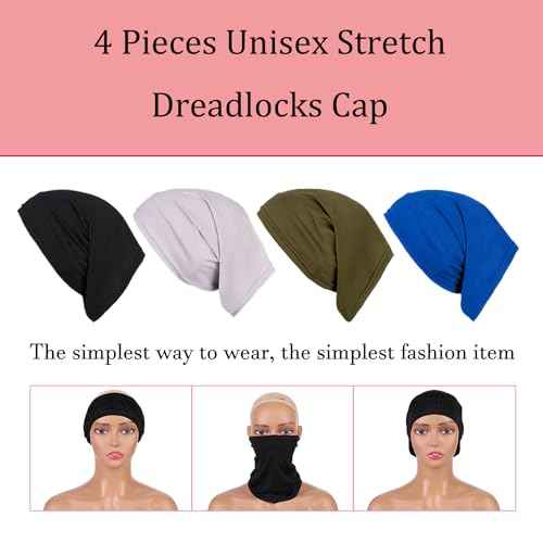 Leeven Sleep Shower Cap mens bonnet Long Hair Dread Loc Cap Long Braid Cap Elastic Dreadlock Tube for Men Woman