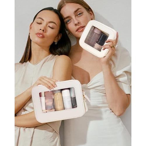 Clear Makeup Bag Set, Travel Makeup Case Clear Cosmetic Travel Bag Small Makeup Organizer Mini Make Up Pouch for Purse Waterproof Toiletry Bag Portable Car Essentials Car Organizer