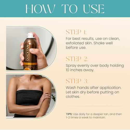 Body Drench QuickTan Instant Self Tanner Bronzing Spray, Salon-Quality Medium/Dark Tan, Streak-Free, Tinted Formula, 6 oz, 1-pack
