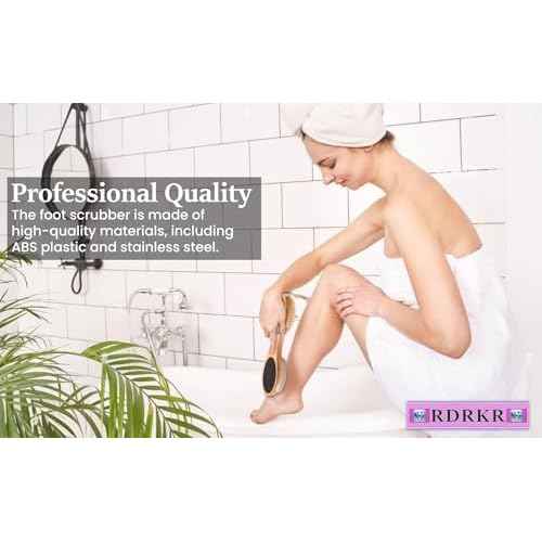 Pumice Stone Foot File 4 in 1 Double Sided Foot Cleaner Kit Pedicure Steel Files Sandpaper Pumice Stone Boar Bristle Bamboo Foot Scrub