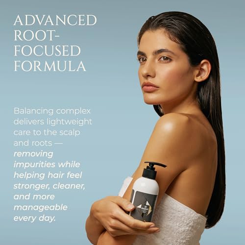 HADAT Root Strengthening Shampoo Hair Growth - Premium Rosemary Clarifying Shampoo for Oily Scalp - Moisturizing Volumizing - Sulfate Low, p-H Balanced, for Women & Men (27.05 Fl Oz)