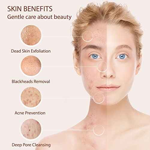 Face Scrubber | Facial Cleansing Brush Exfoliator Skin Care Products Beauty Products Powered Electric Wash Exfoliating Spin Cleanser Cleaning Scrub Including 7 Heads (Rose Quartz)