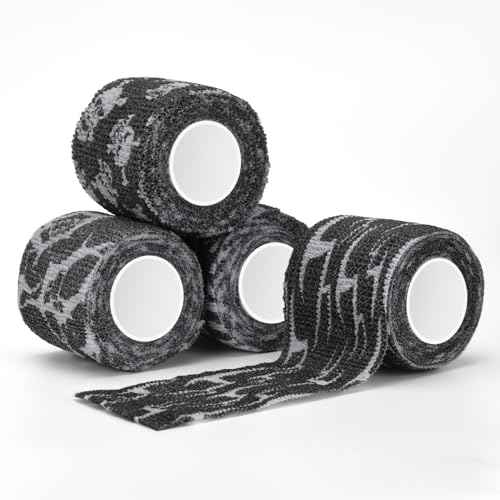 JimKing Tattoo Grip Cover, Tattoo Machine Handle Cover, Self-Adhesiive Tape for Sport Pet Tattoo,Elastic Bandage Wrap Roll Tattoo Machine Supply, 4pcs