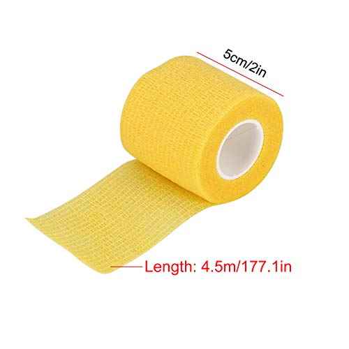 VideoPUP Tattoo Grip Cover Wrap,21PCS Disposable Cohesive Tattoo Grip Cover Elastic Bandage Handle Grip Tube for Tattoo Machine Tattoo Grip Accessories(Yellow)