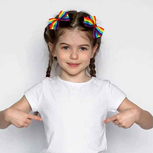 Gay Pride Day Rainbow Accessories: Hair Bows, Clips, Claws, and Pins for Kids and Women - Party Fun
